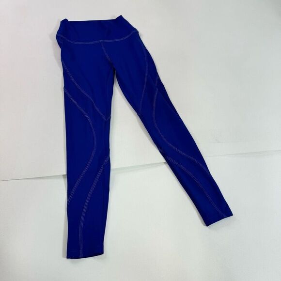 Wilo The Label Leggings Womens Small Blue Solid Mid-Rise Contour Seam New - Picture 1 of 11